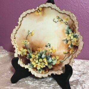Vintage Monbijou Bavaria Gold Rimmed Hand Painted Floral Plate Bavarian EUC Find